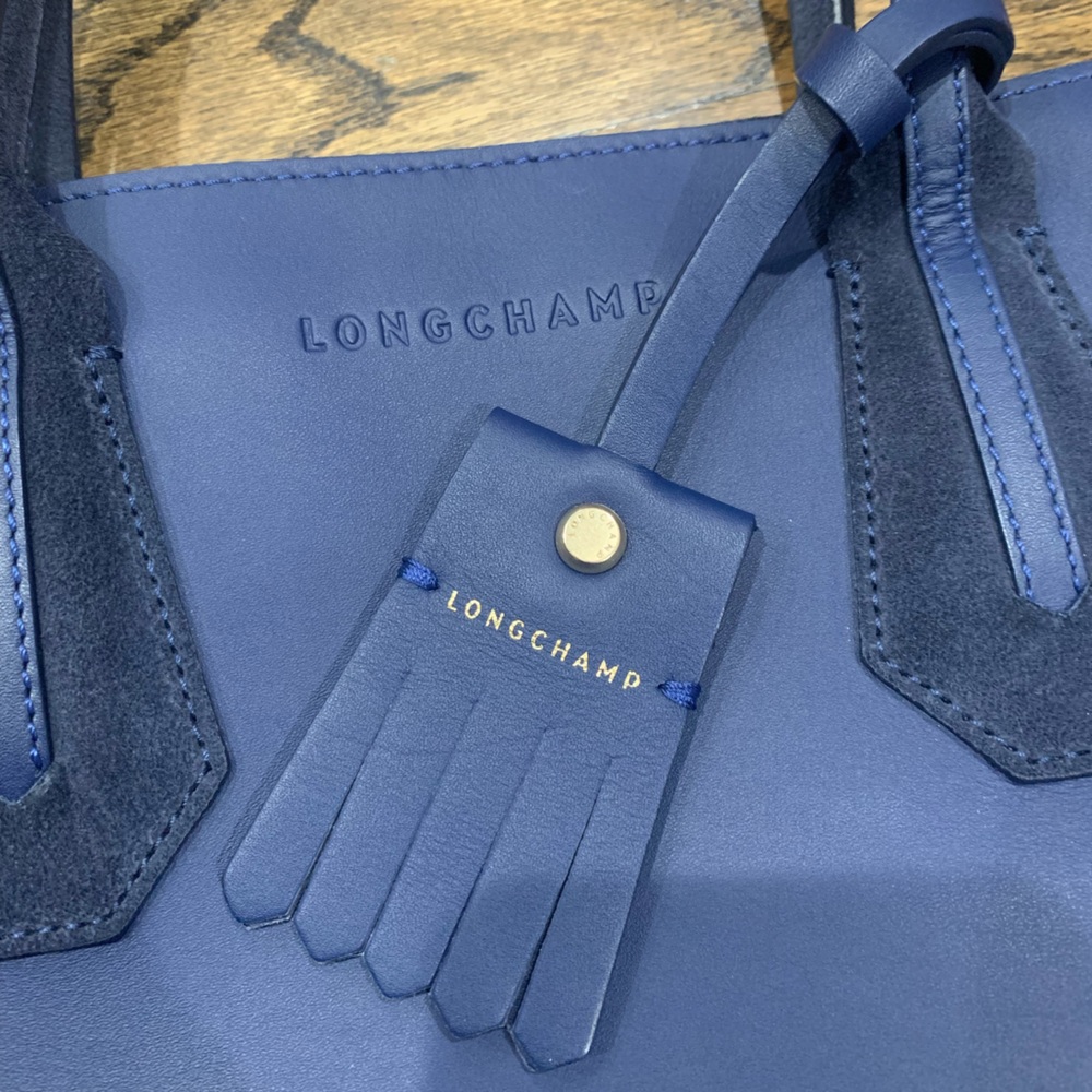 Good Condition Longchamp Penelope Fantaisie Small Tote Bag Navy Blue - Picture 2 of 16